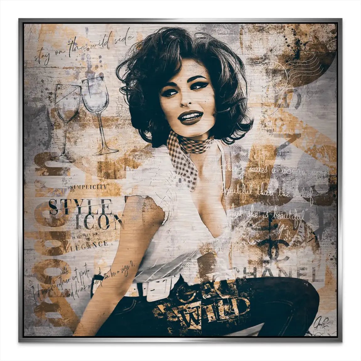 Sophia Loren Street Art Alu Gebürstet Bild INGALERIE