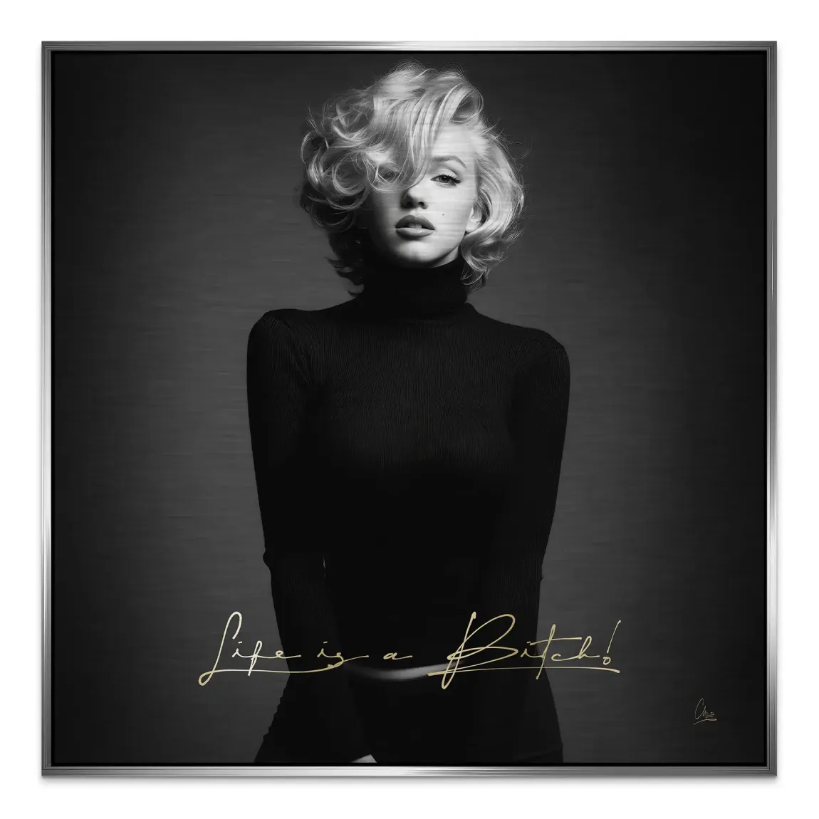 Monroe Life is a Bitch Alu Gebürstet Bild
