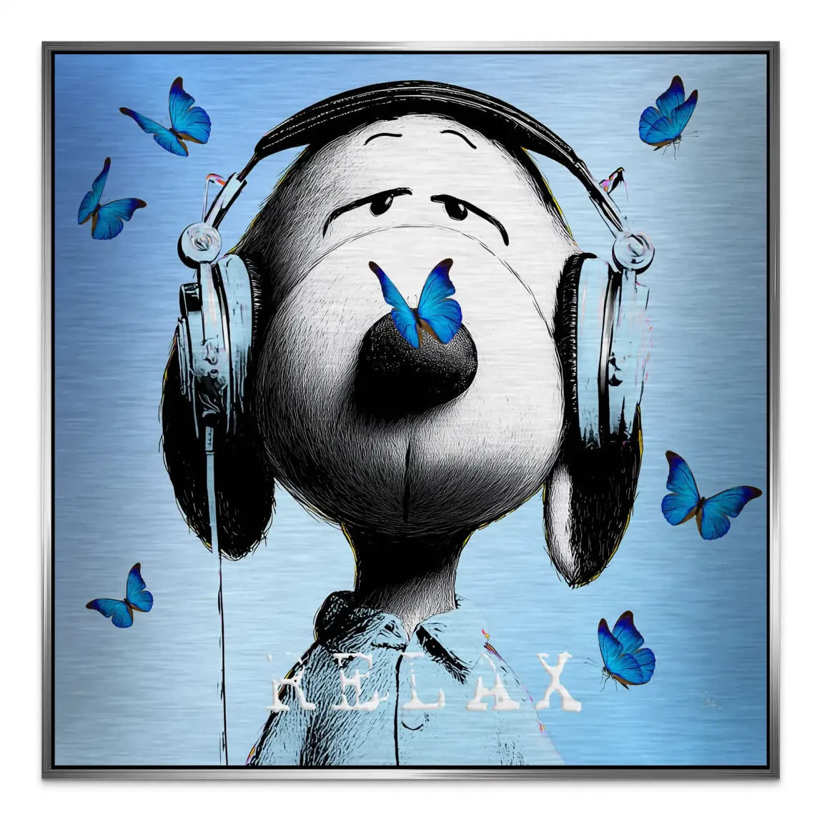 Snoopy Relax Aluminiumbild gebürstet
