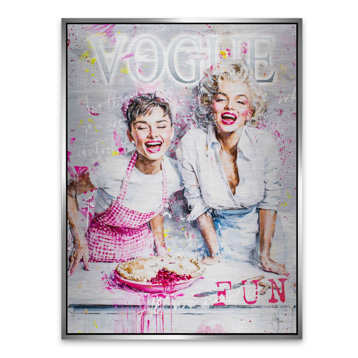 Audrey Marilyn Vogue Aluminiumbild gebürstet