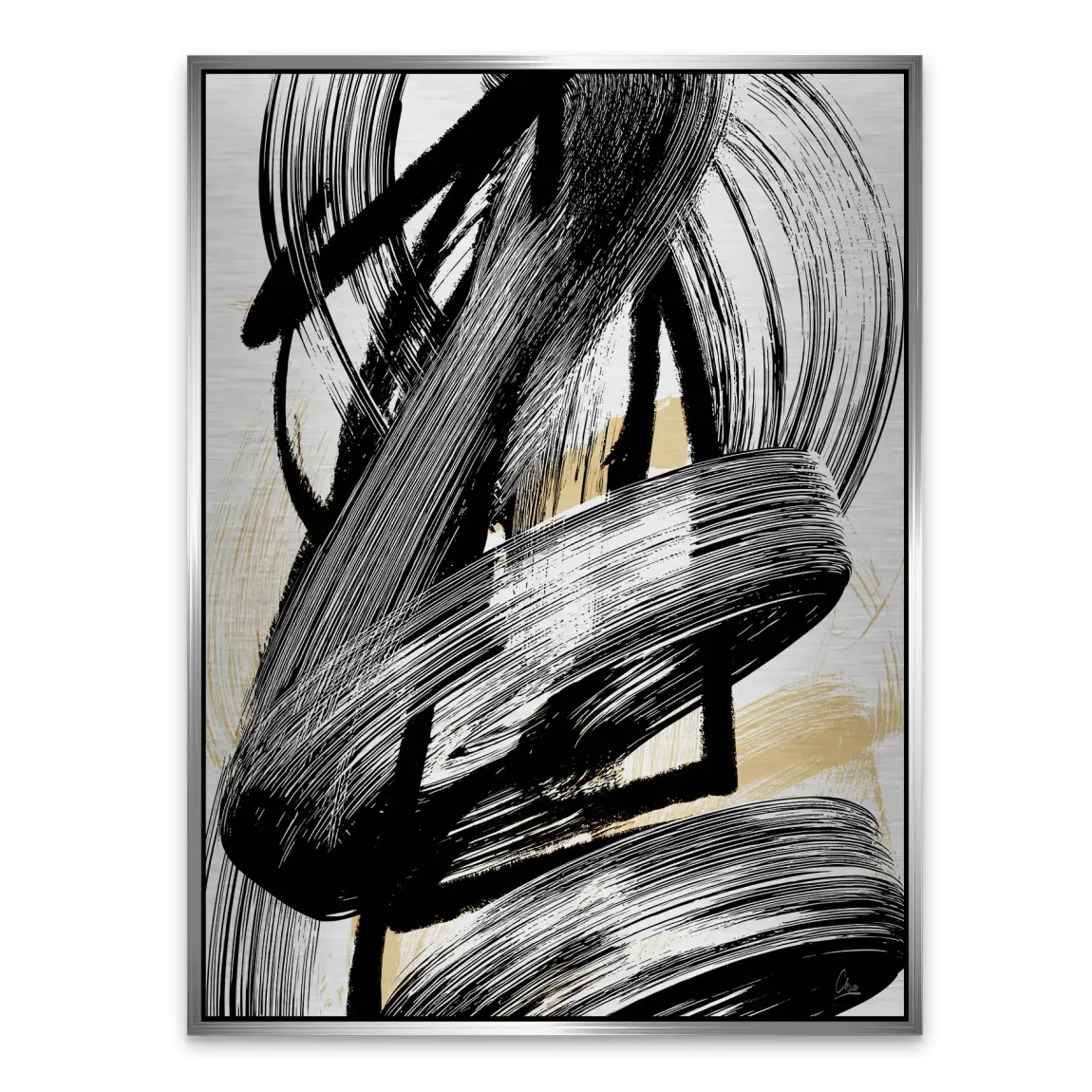 Black Motion Abstrakt Alu Gebürstet Bild