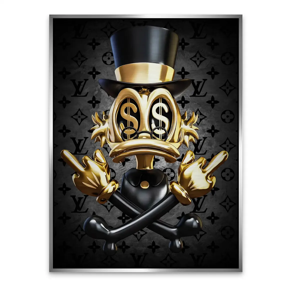 Money Skull Duck Alu Gebürstet Bild