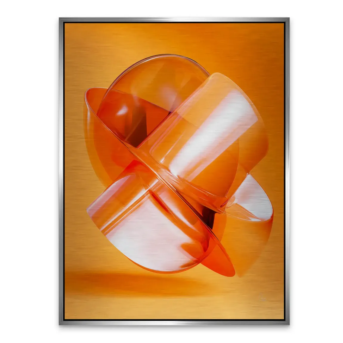 Orange Amber Abstrakt Alu Gebürstet Bild