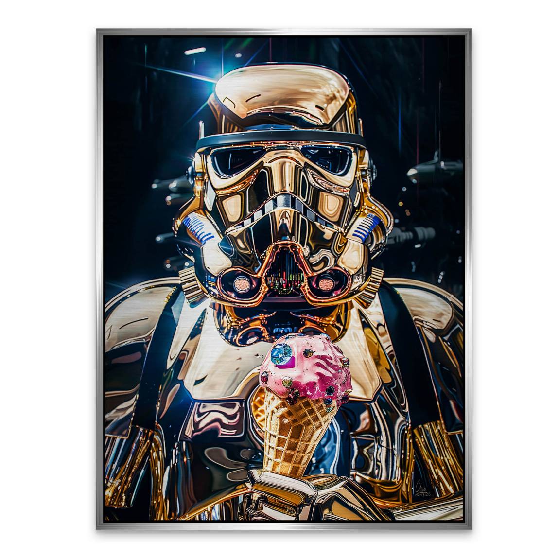 Stormtrooper Gold Aluminiumbild gebürstet