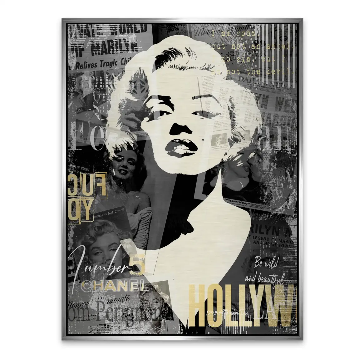 Marilyn Monroe Glamour News Aluminiumbild gebürstet