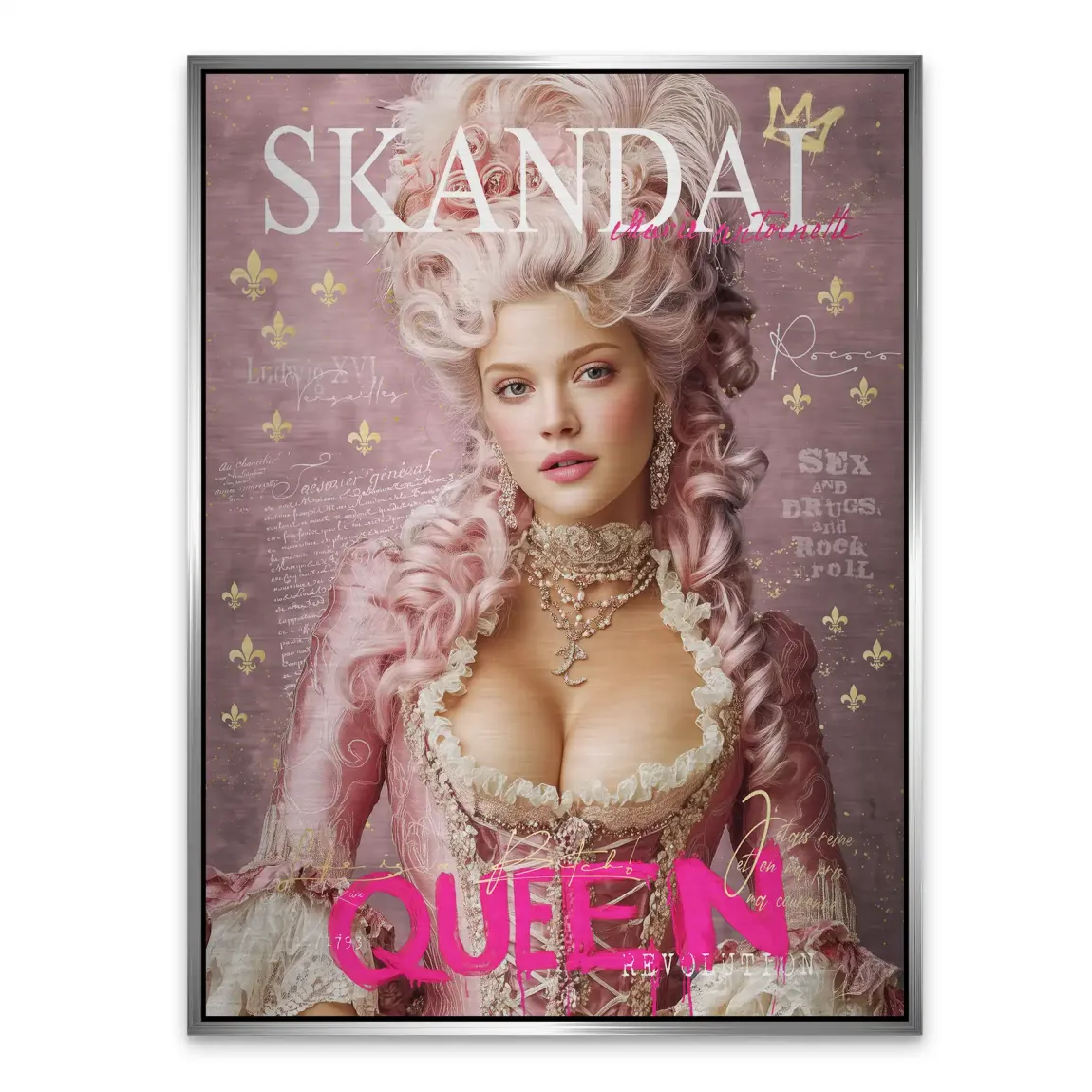 Marie Antoinette Skandal Pop Art Alu Gebürstet Bild