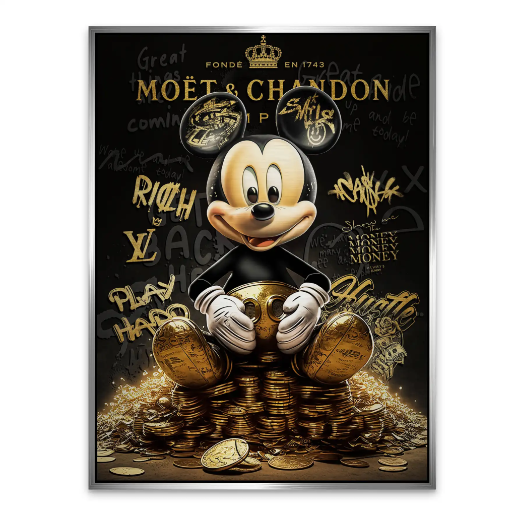 Micky Gold Motivation Pop Art Alu Gebürstet INGALERIE