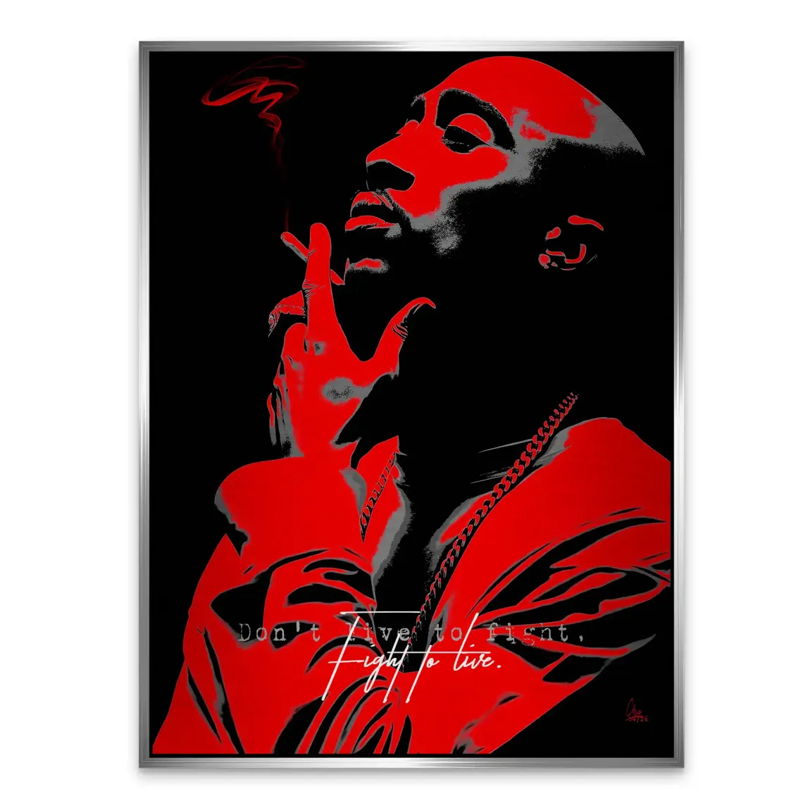 Tupac Fight Aluminiumbild gebürstet