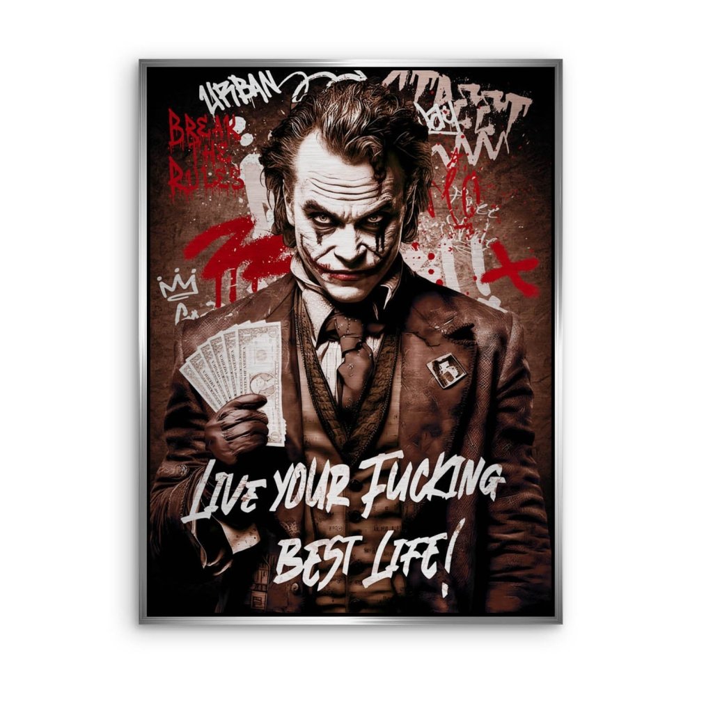 Joker Best Life Retro Style Aludibond Brush Bild INGALERIE