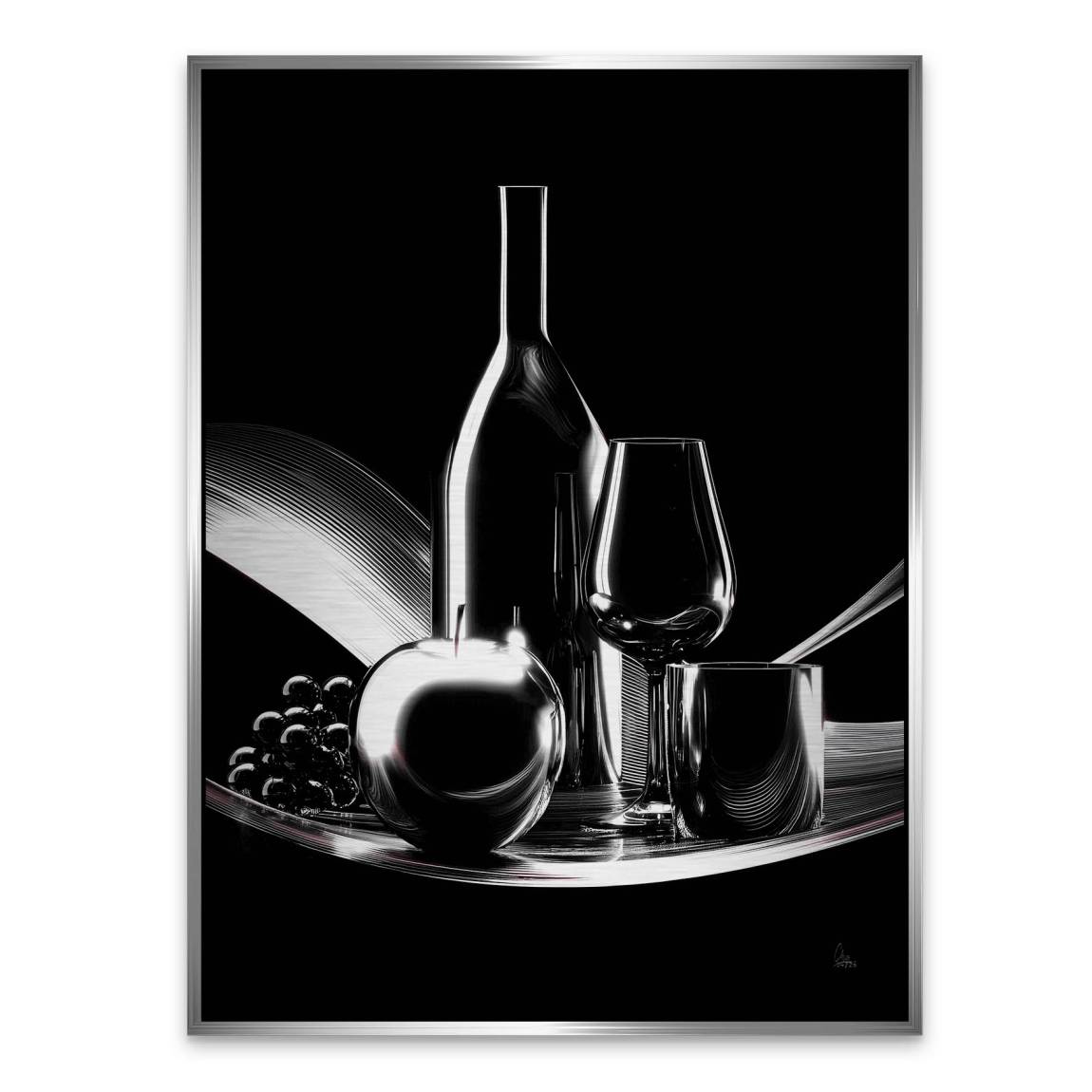 Wein Noir Aluminiumbild gebürstet
