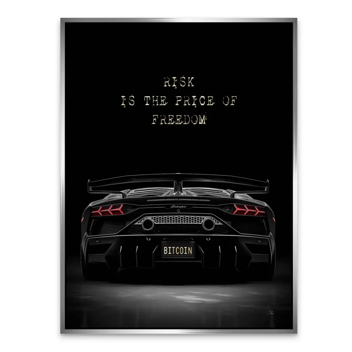 Lambo Bitcoin Alu Gebürstet Bild