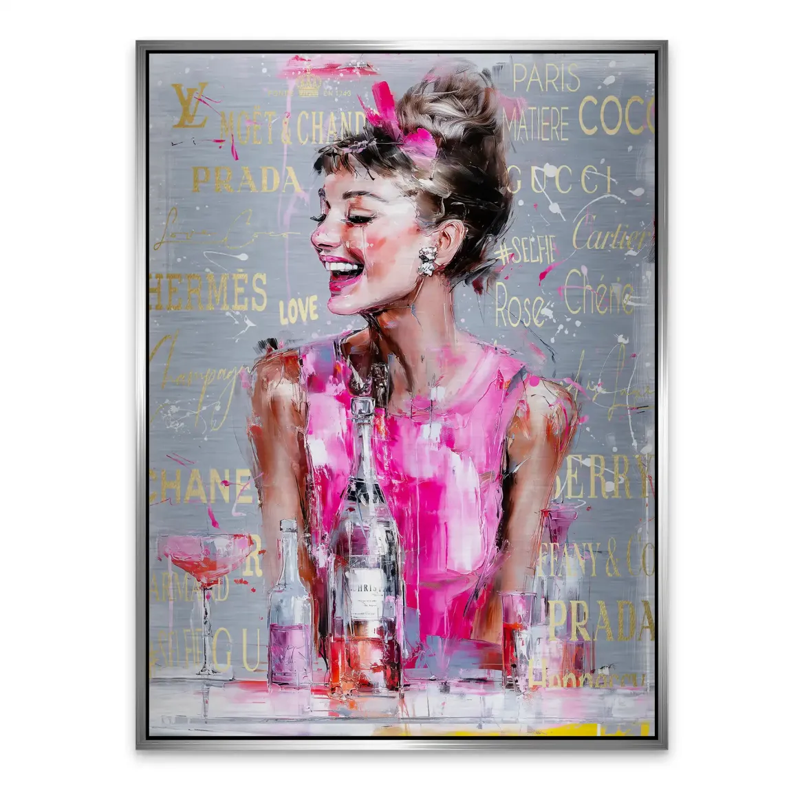 Audrey Pop Couture Alu Gebürstet Bild