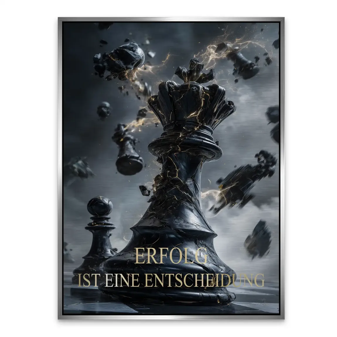 Schwarze Entscheidung Alu Gebürstet Bild