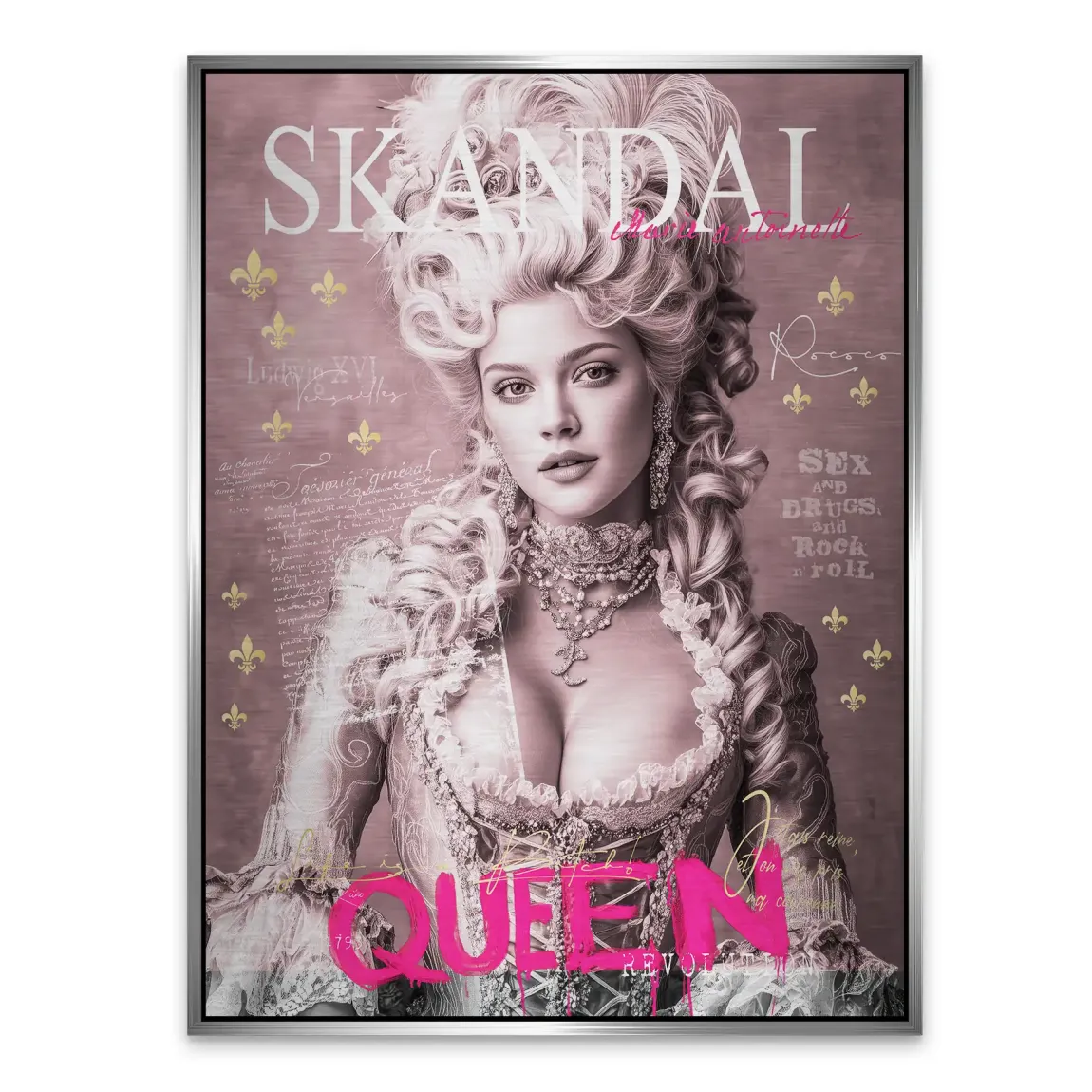 Marie Antoinette Queen Pop Art Alu Gebürstet Bild