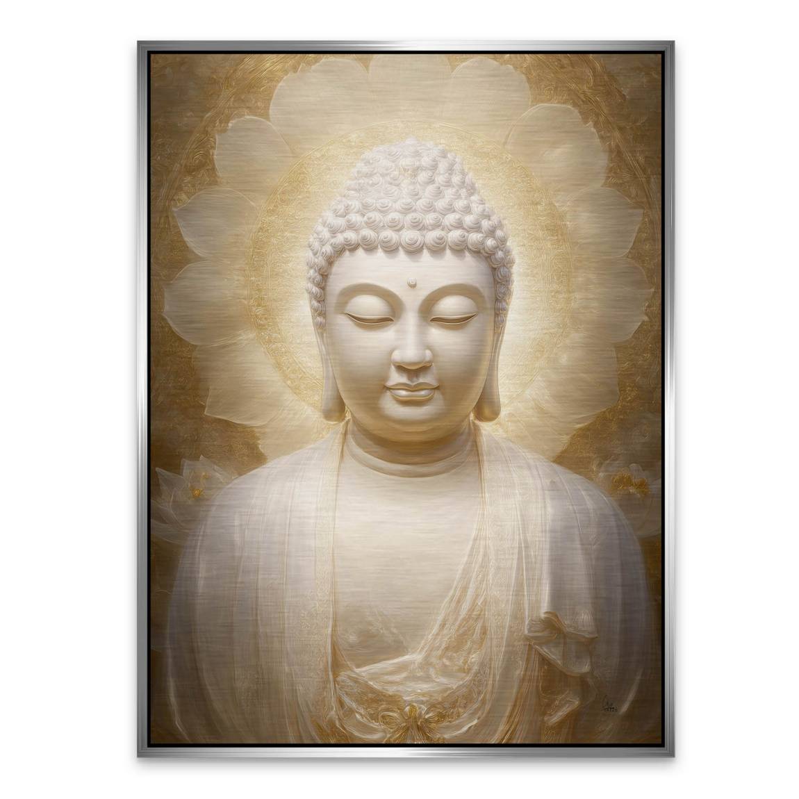 Goldener Buddha Aluminiumbild gebürstet