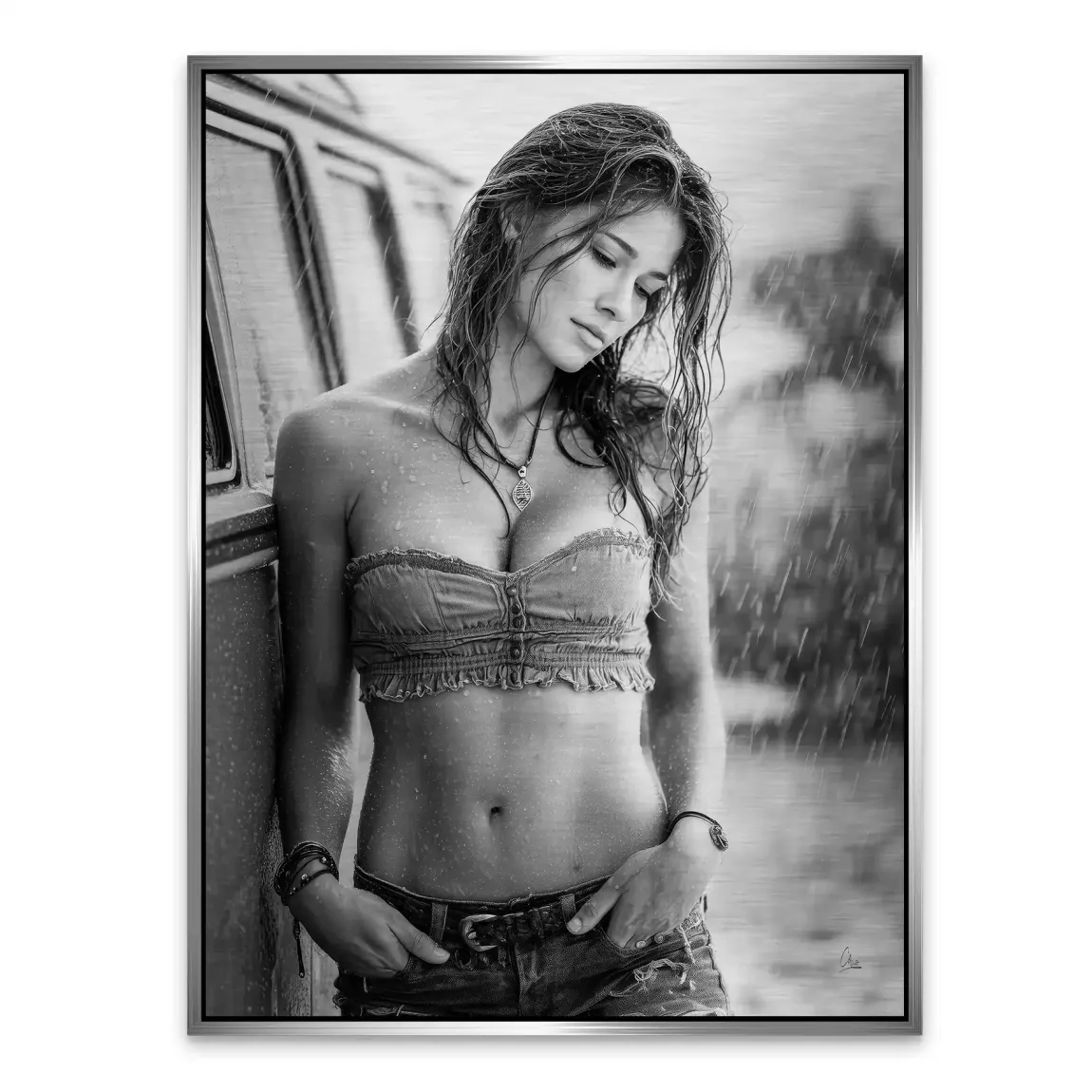 Summer Rain Alu Gebürstet Bild