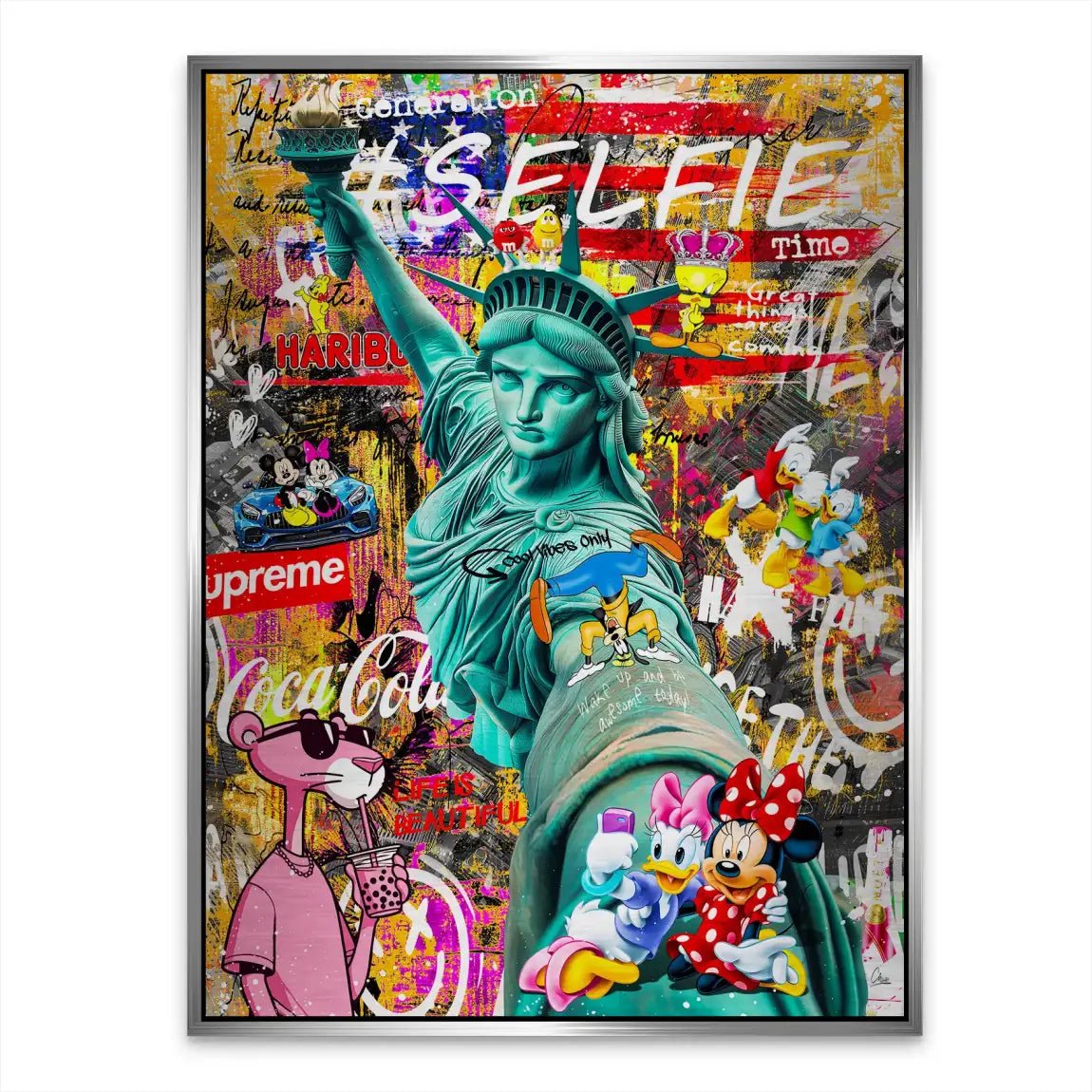 Selfie Pop Art Aludibond Gebürstet INGALERIE