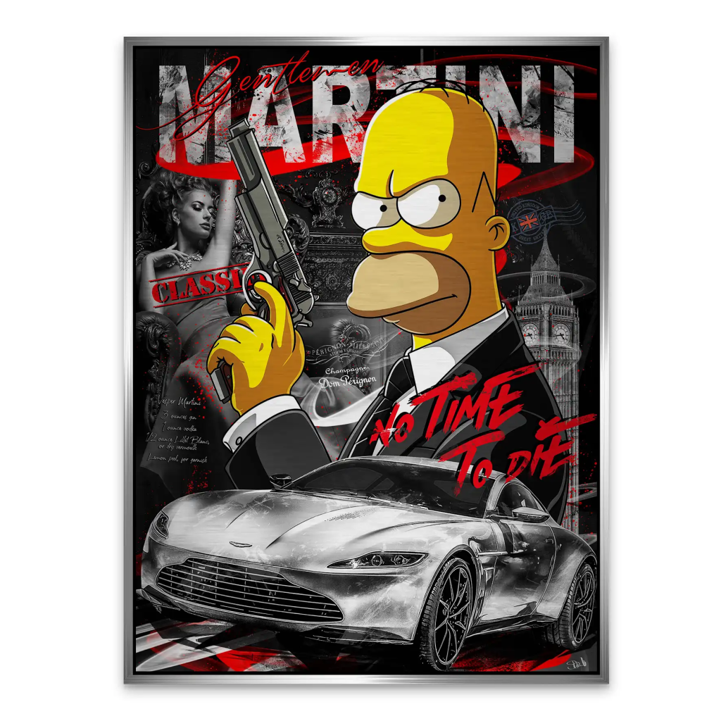 Homer No Time To Die Aludibond Gebürstet INGALERIE