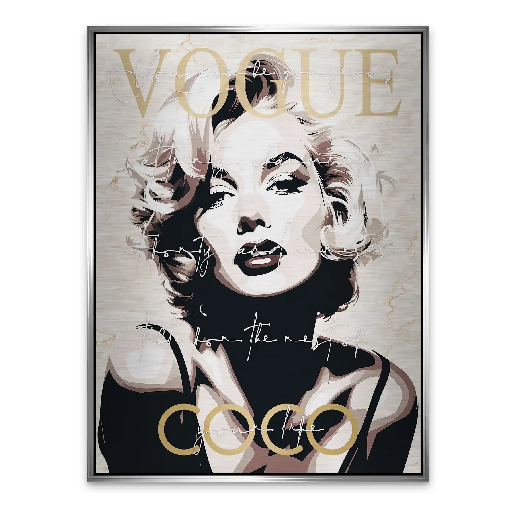 Marilyn Monroe Vogue Coco Aludibond Gebürstet INGALERIE