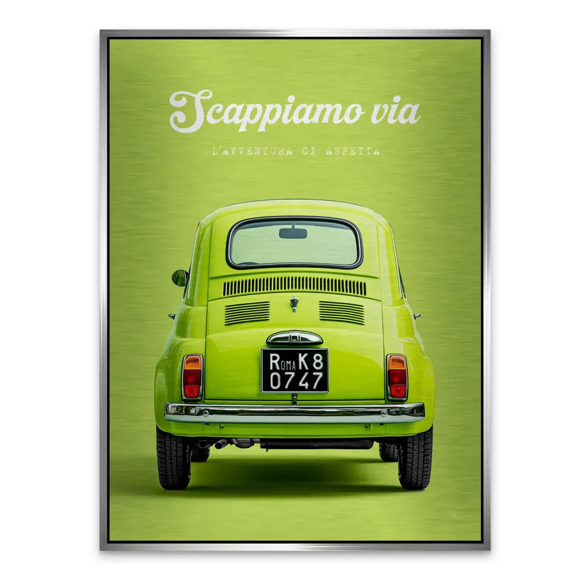 Fiat 500 Italia Aluminiumbild gebürstet