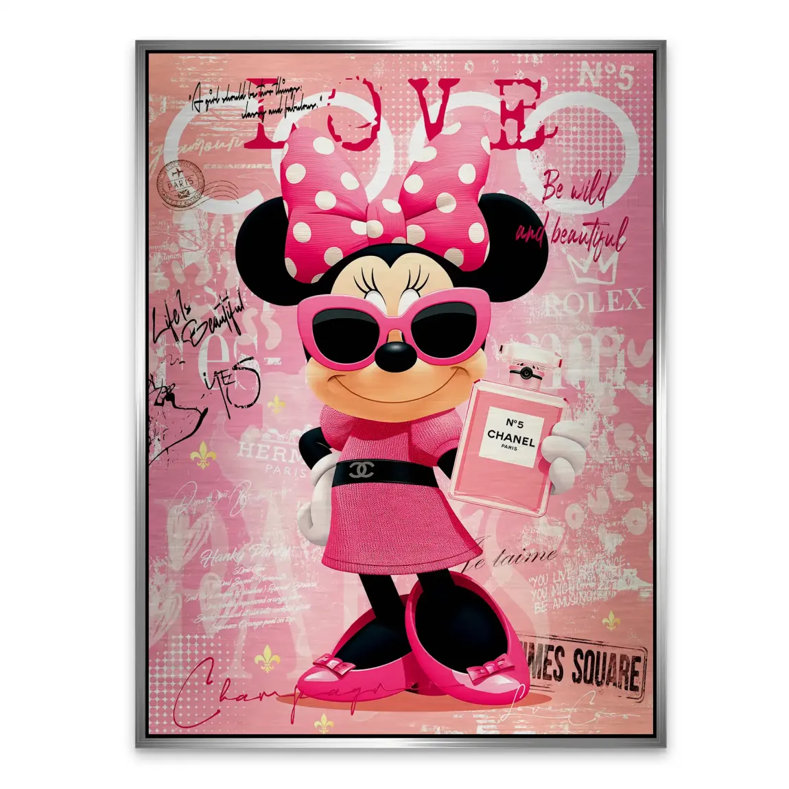 Minnie Maus Love Coco Aluminiumbild gebürstet