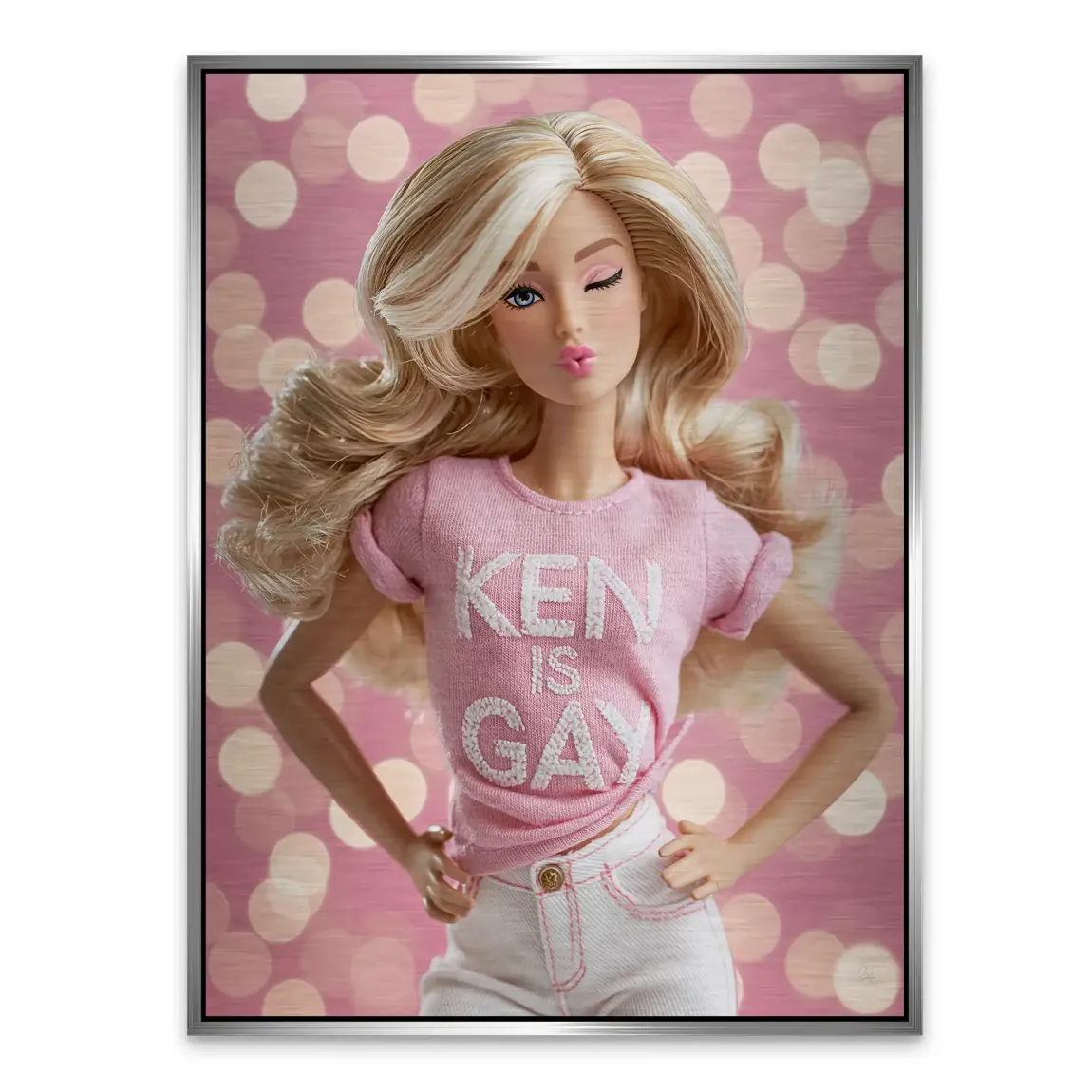 Barbie Ken is Gay Aluminiumbild gebürstet