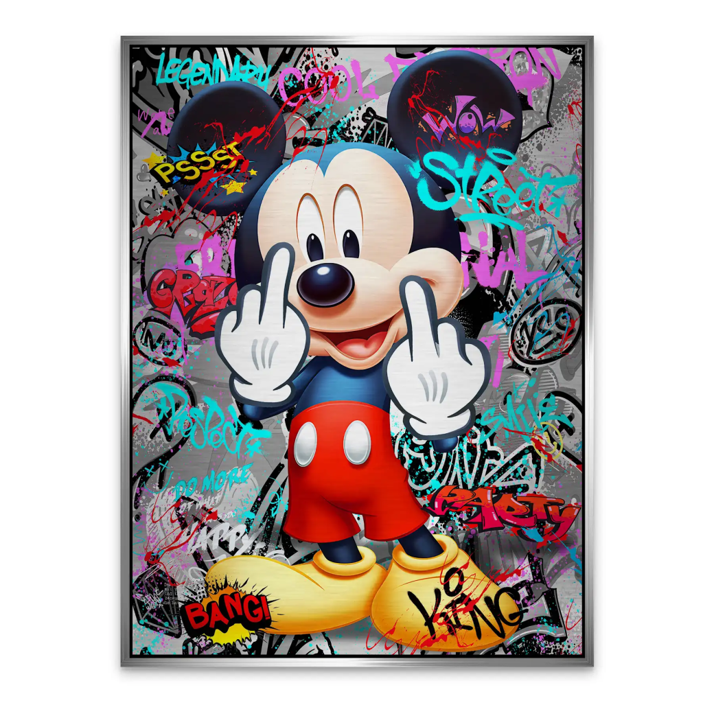 Micky Street Art Style Alu Gebürstet INGALERIE