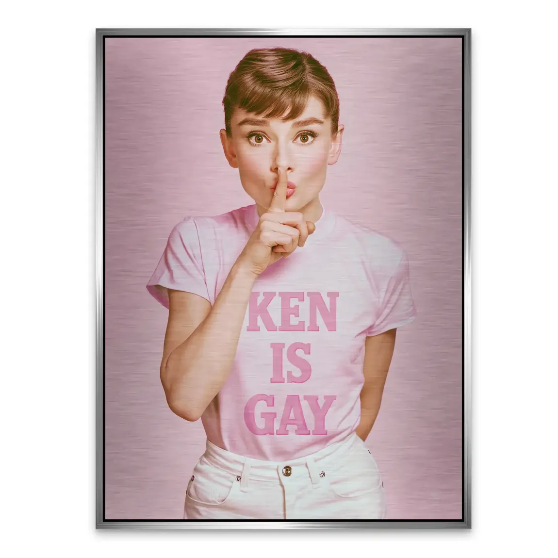 Audrey Hepburn Ken is Gay Aluminiumbild gebürstet