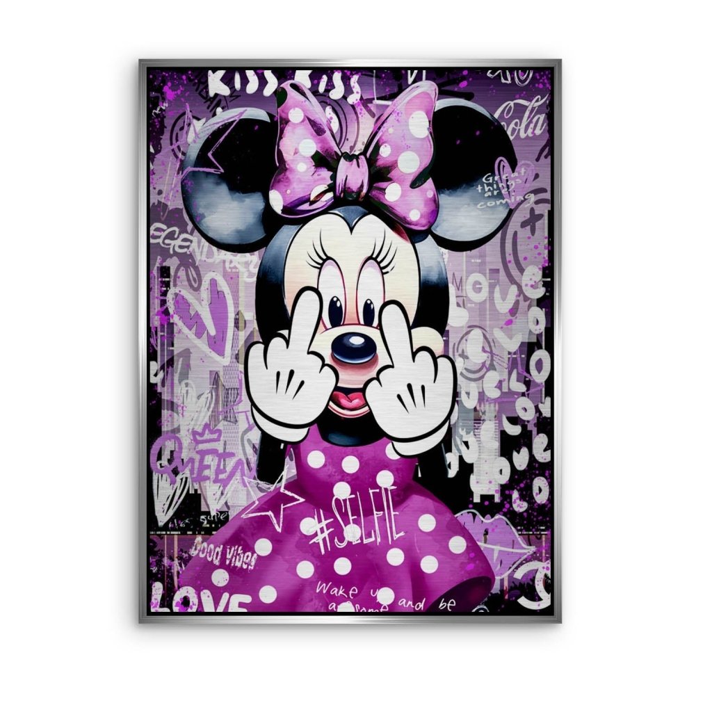 Bad Minnie Pop Art Alu Gebürstet Bild INGALERIE