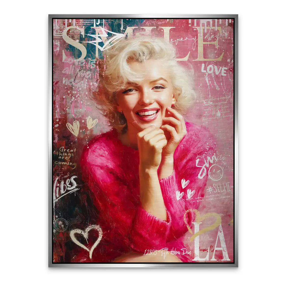 Smile in Pink Aludibond Gebürstet Bild INGALERIE