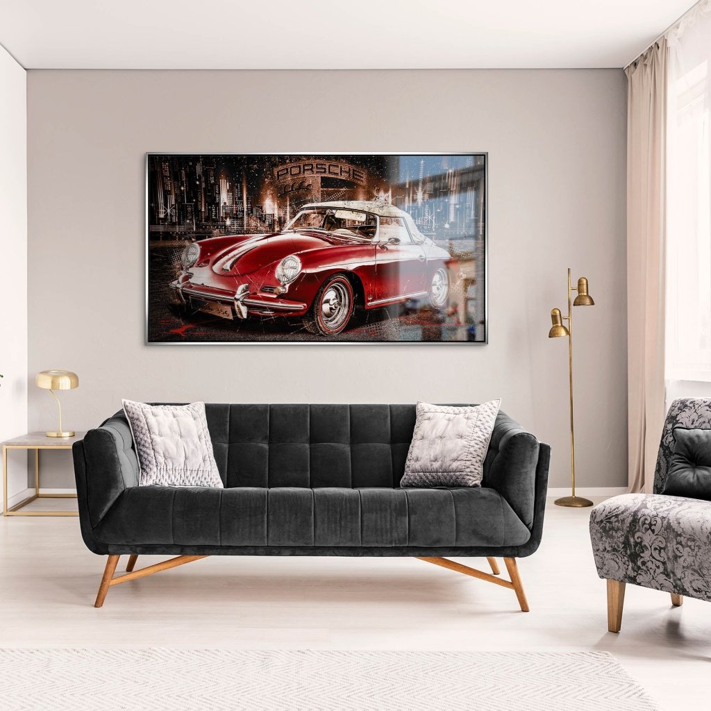 Porsche 356 Retro Alu Gebürstet Bild INGALERIE