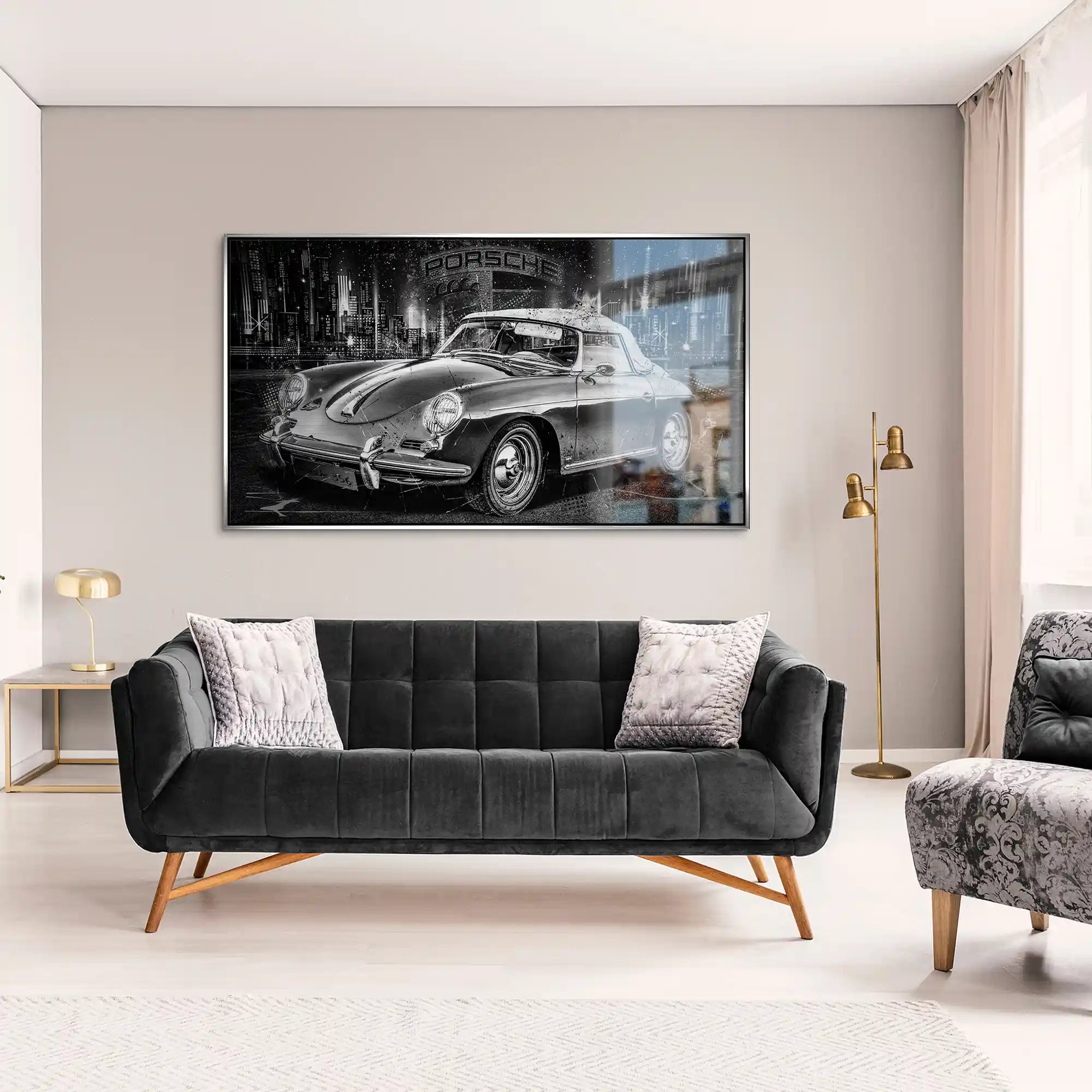 Porsche 356 Modern Alu Gebürstet Bild INGALERIE