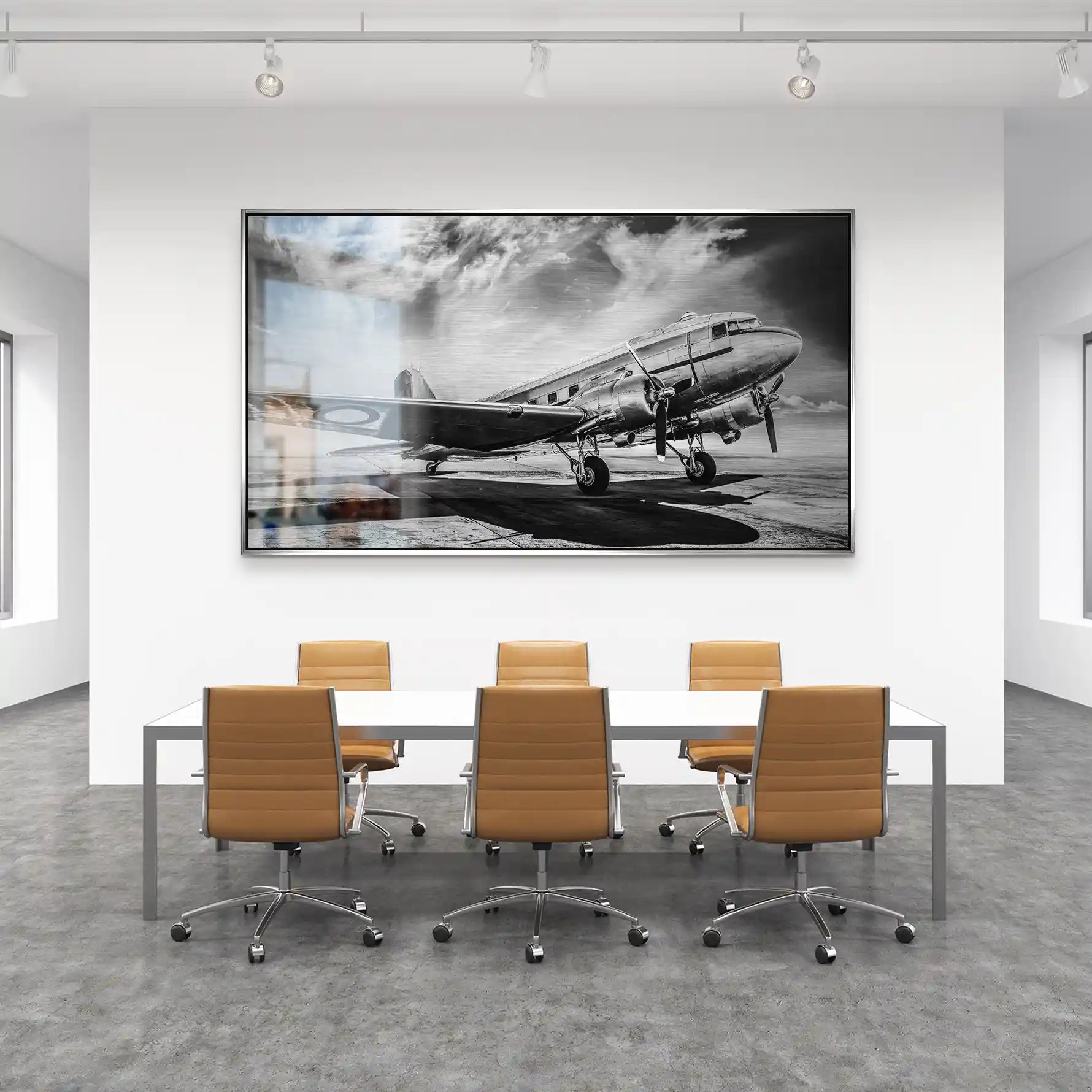 DC3 Vintage Flugzeug Alu Gebürstet INGALERIE