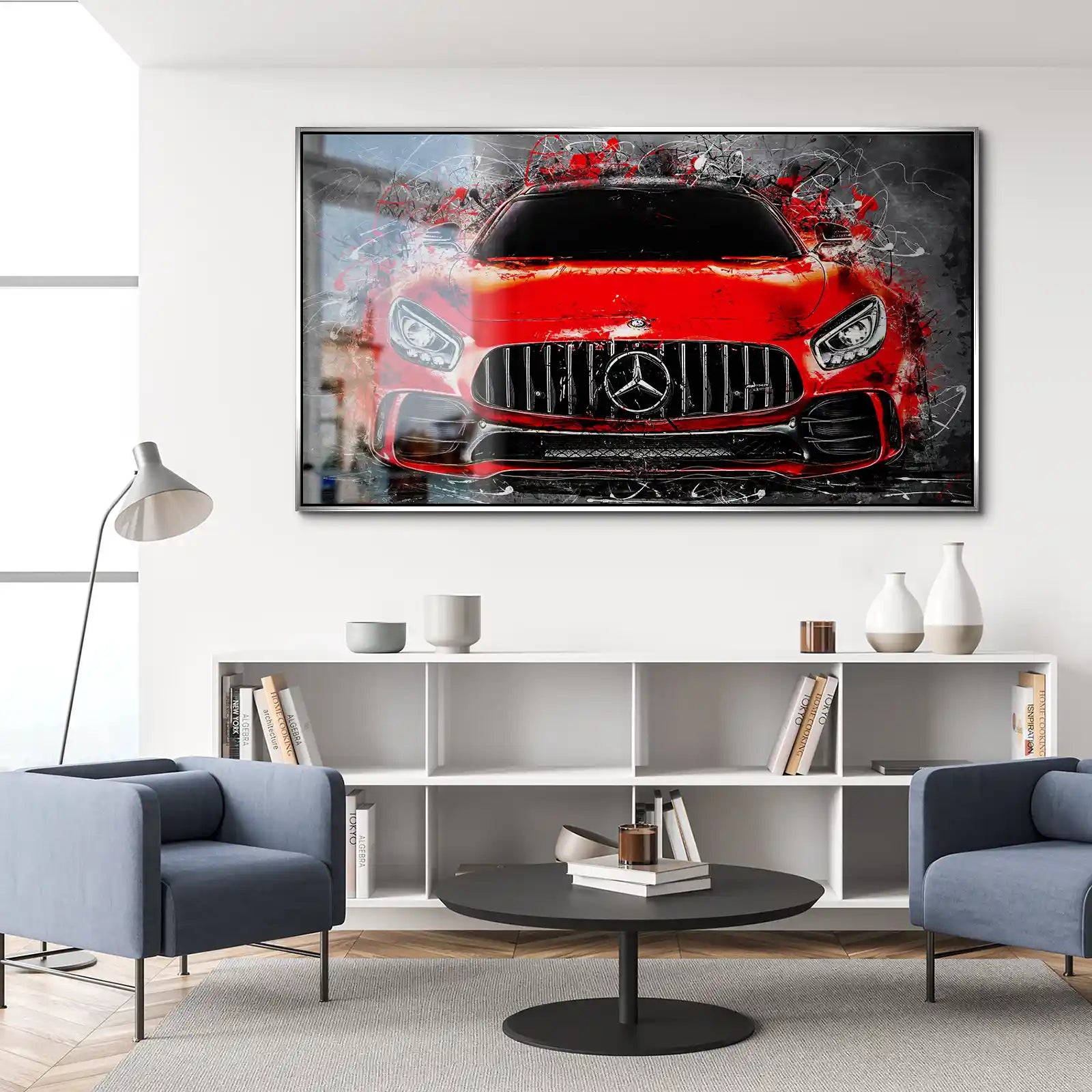 Mercedes AMG GT Abstrakt Rot Alu Gebürstet Bild INGALERIE