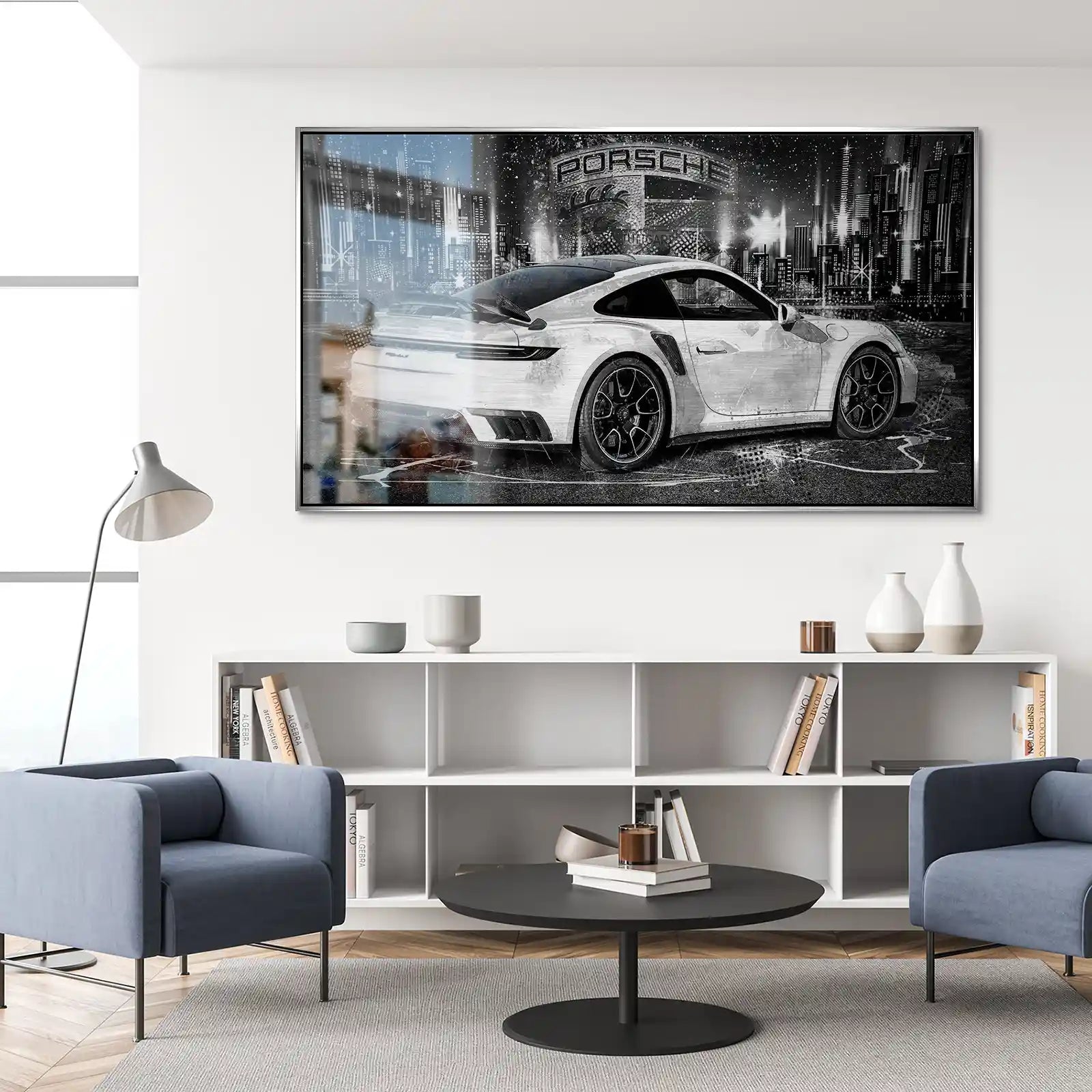 Porsche 911 Turbo Abstrakt White Alu Gebürstet INGALERIE