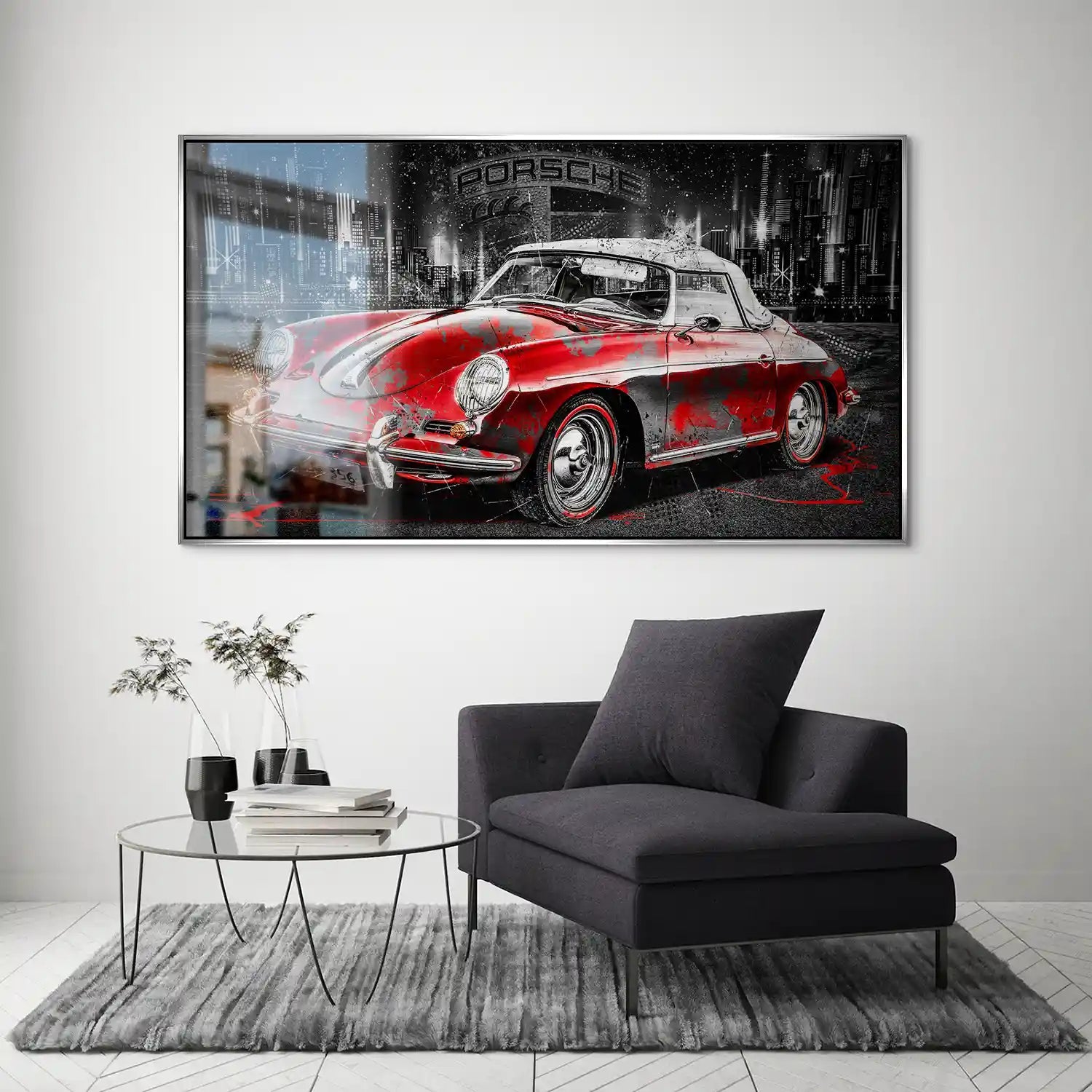 Porsche 356 Abstrakt Alu Gebürstet Bild INGALERIE