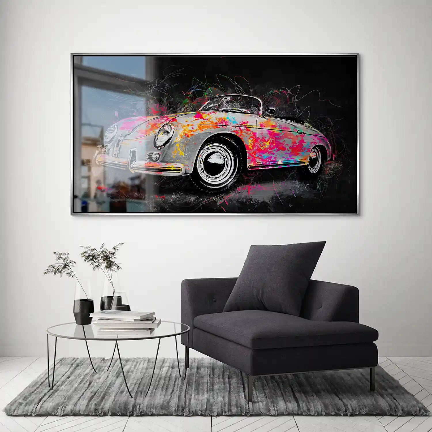 Porsche Speedster Pop Art Style Alu Gebürstet INGALERIE