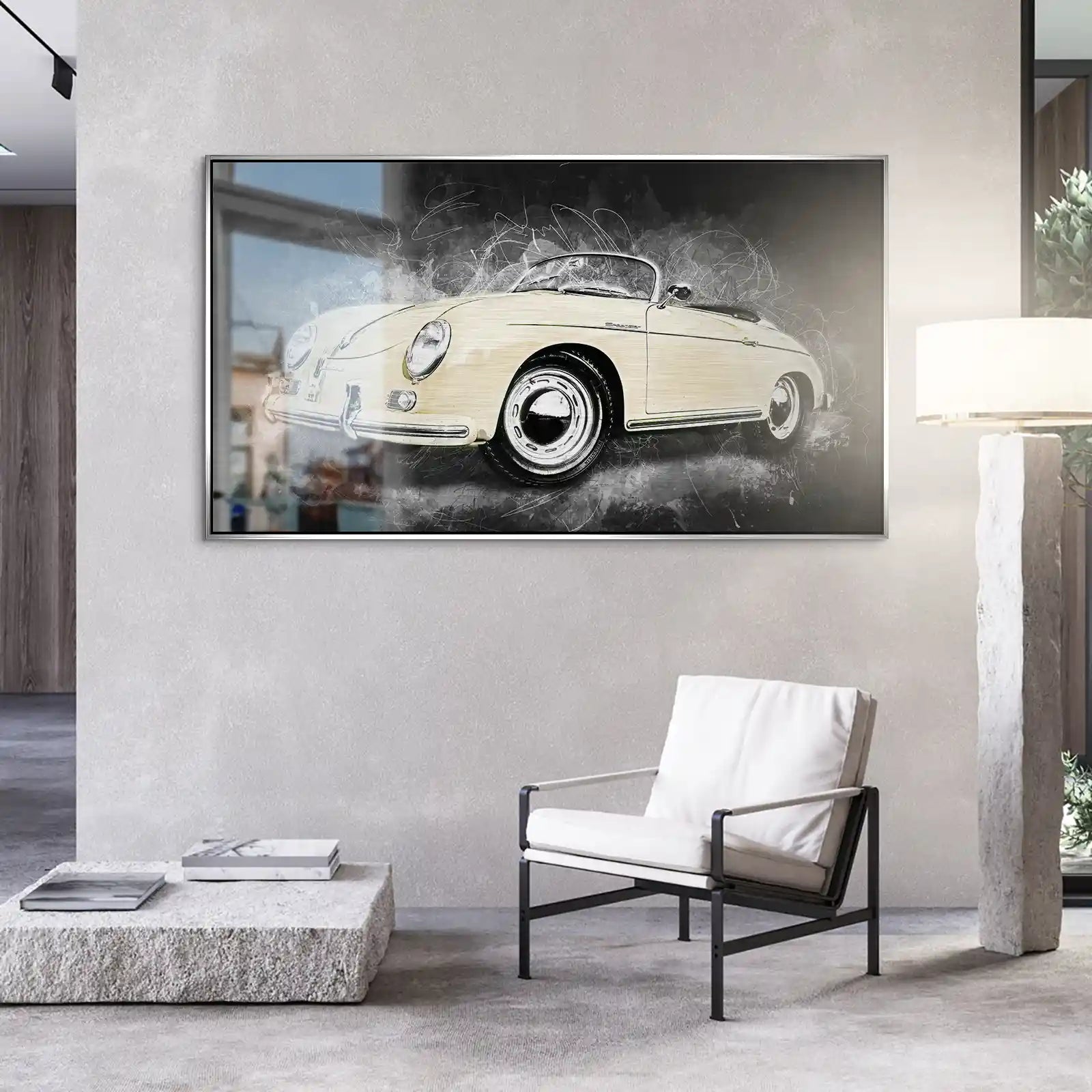 Retro Porsche Speedster Abstrakt Style Alu Gebürstet INGALERIE