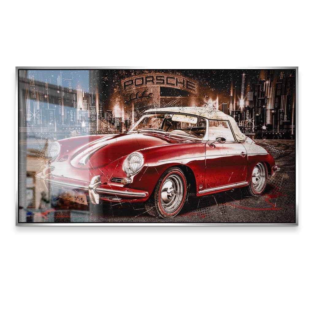 Porsche 356 Retro Alu Gebürstet Bild INGALERIE