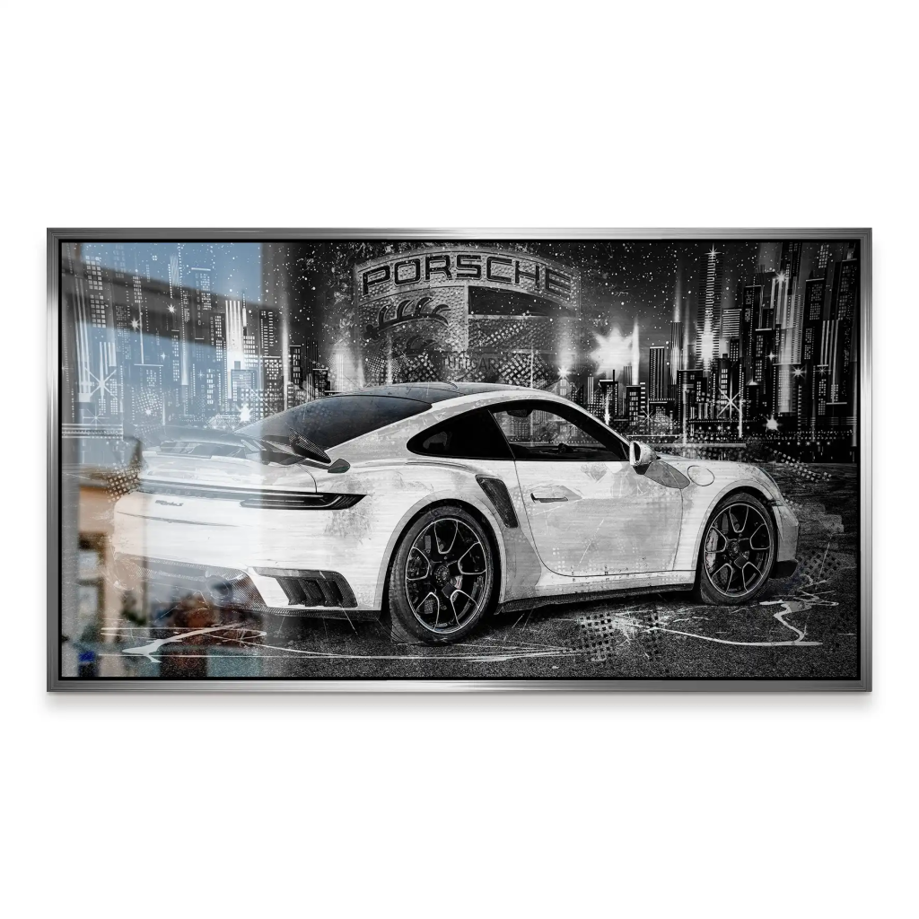 Porsche 911 Turbo Abstrakt White Alu Gebürstet INGALERIE