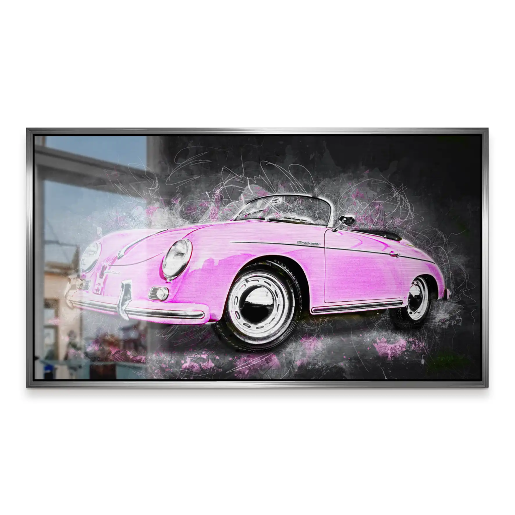 Pink Porsche Speedster Abstrakt Style Alu Gebürstet INGALERIE