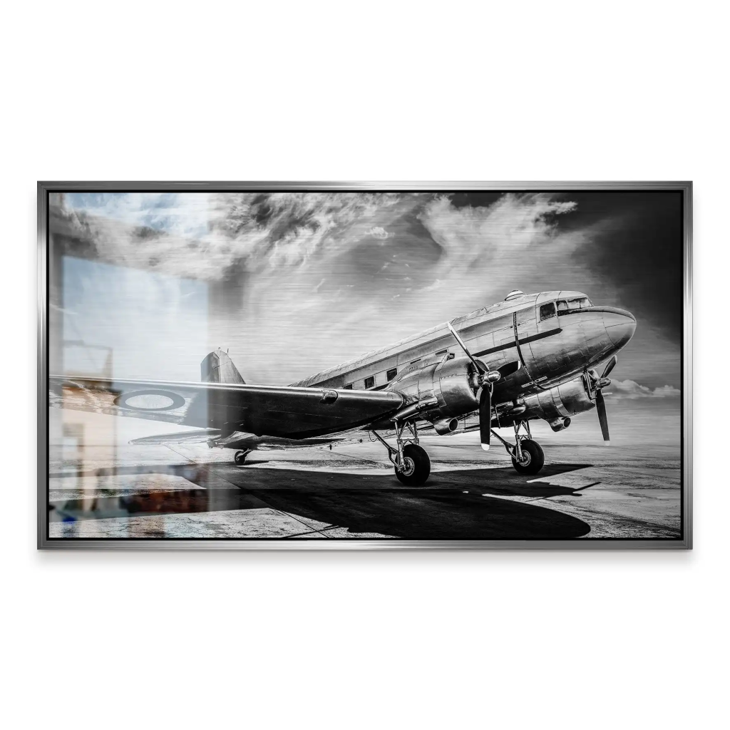 DC3 Vintage Flugzeug Alu Gebürstet INGALERIE
