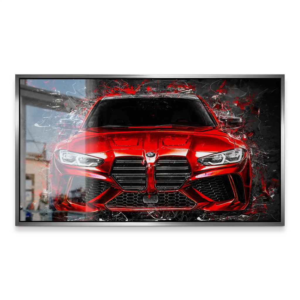 BMW M4 Abstrakt Red Style Alu Gebürstet INGALERIE