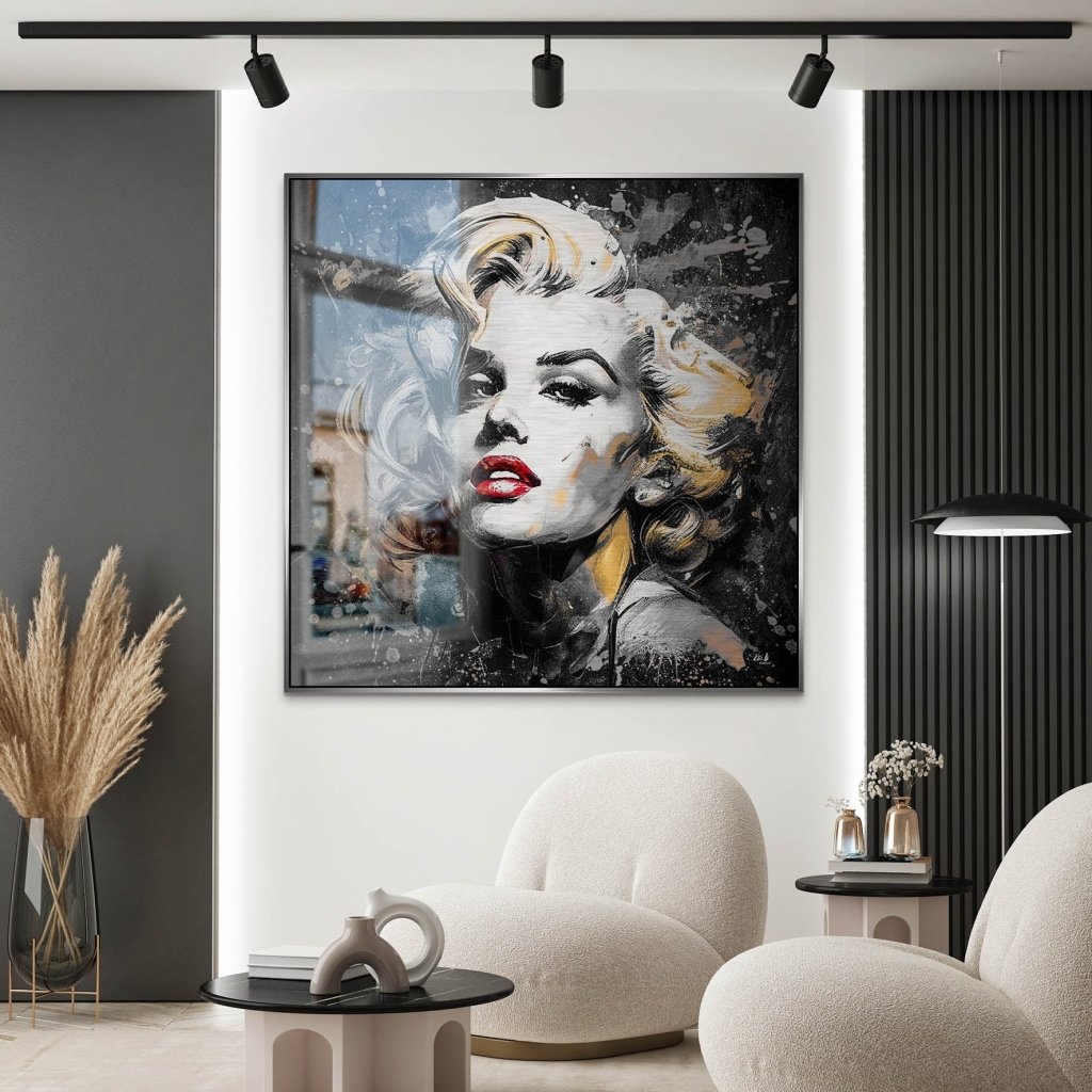 Marilyn Monroe Abstrakt Black Alu Gebürstet Bild INGALERIE