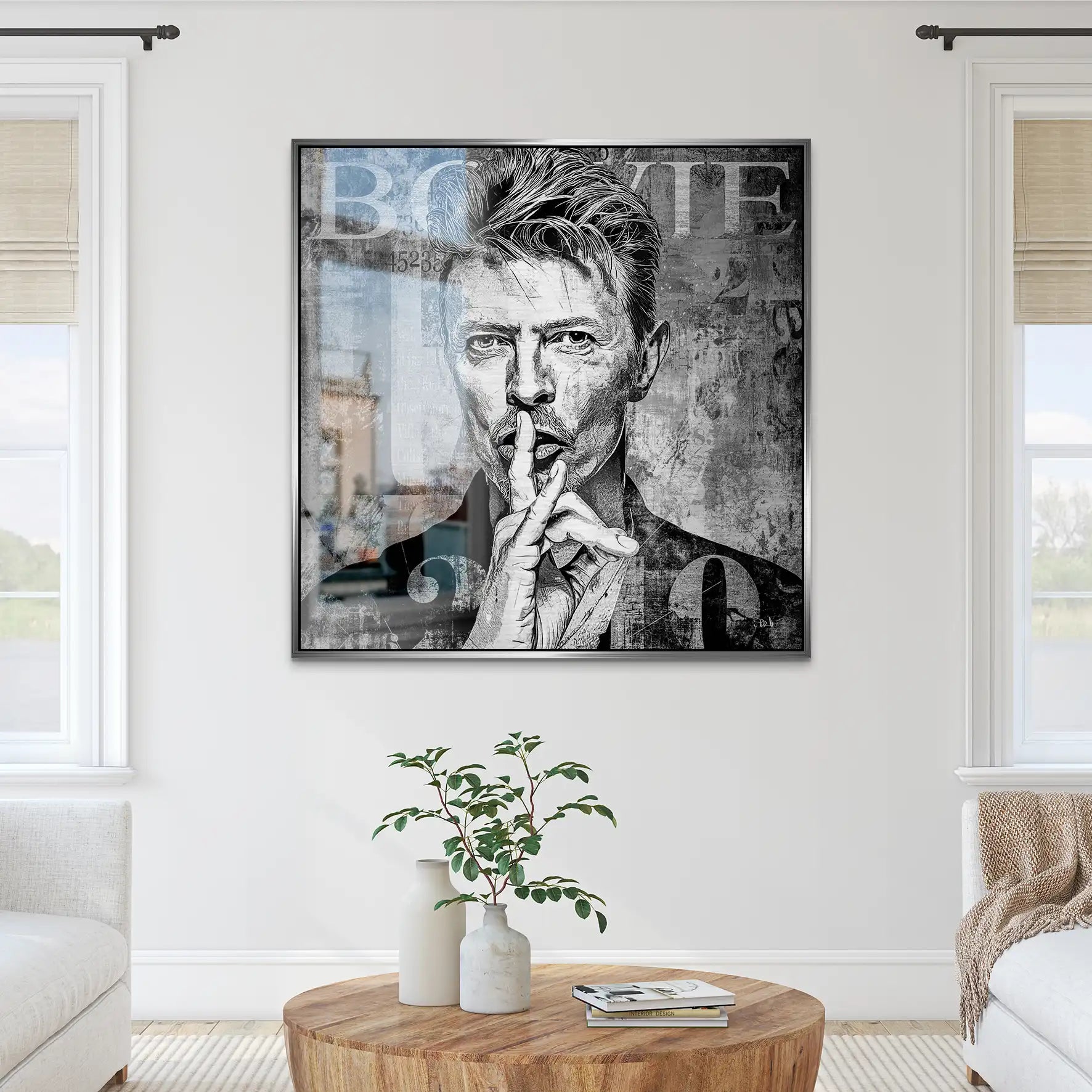 David Bowie Abstrakt Luxury Dark Style Alu Gebürstet INGALERIE