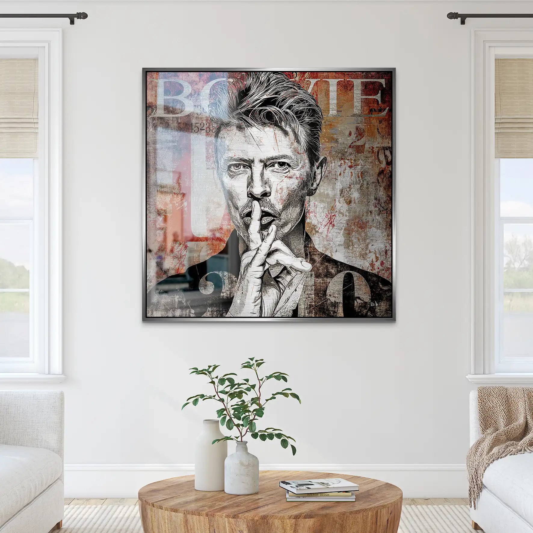 David Bowie Abstrakt Luxury Style Alu Gebürstet Bild INGALERIE