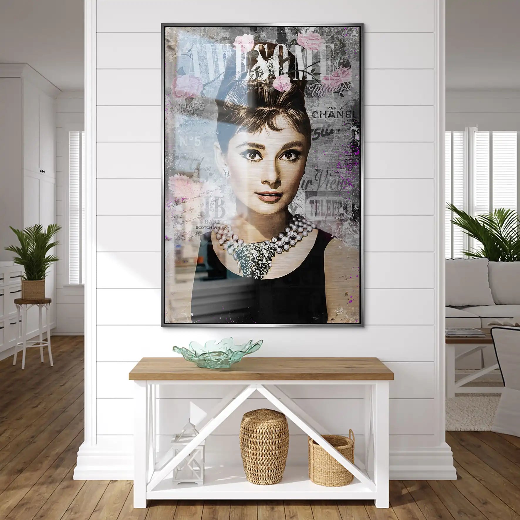 Audrey Hepburn Awesome Pop Art AluDibond Gebürstet INGALERIE