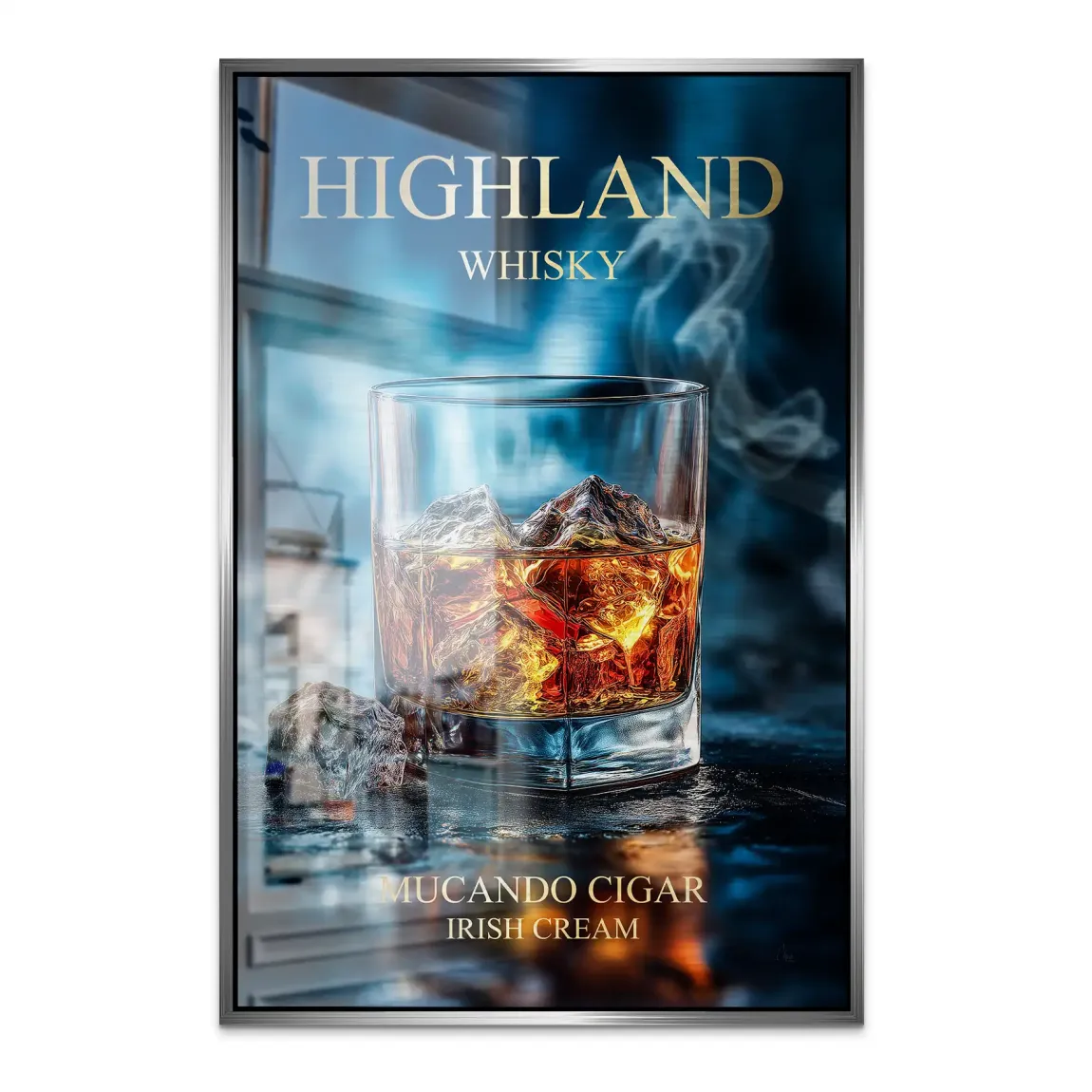 Highland Whisky Glow Alu Dibond Bild gebürstet