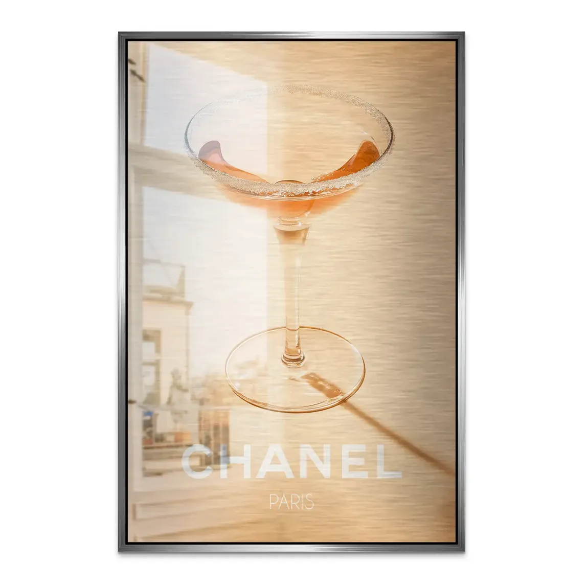 Chanel Glam Cocktail Alu Dibond Bild gebürstet