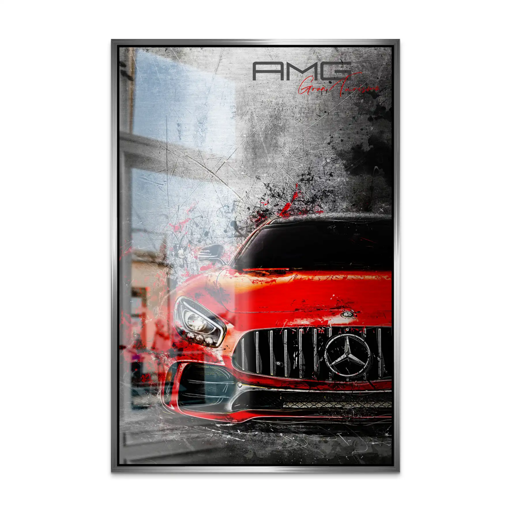 Mercedes AMG GT Red Style AluDibond Gebürstet INGALERIE